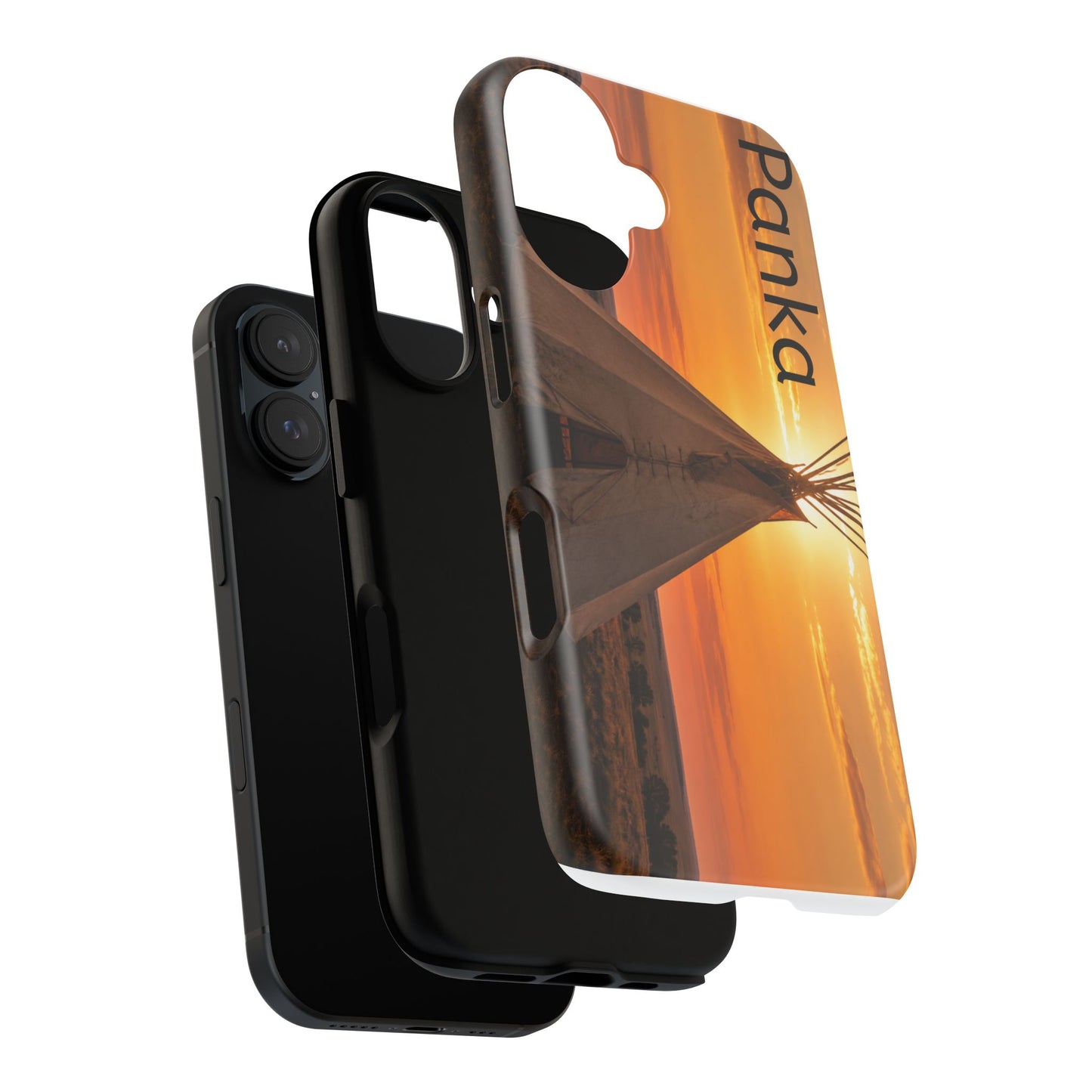 Ponca Sunset Tipi Phone Case — Personalized Native Teepee Landscape