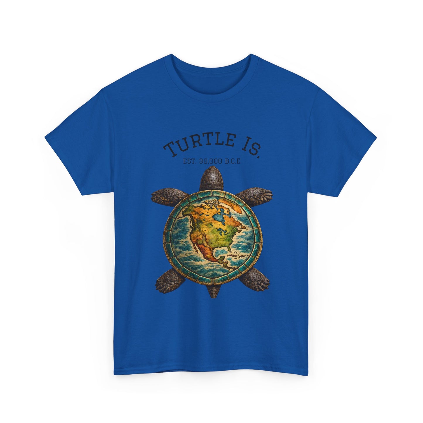 Turtle Globe Graphic Tee — "Turtle Is" Vintage Earth Turtle T-Shirt