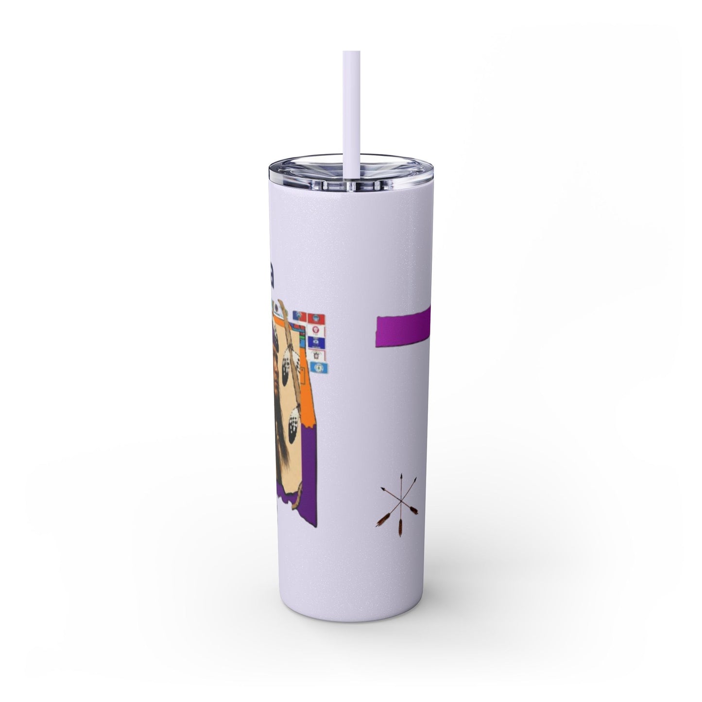 Apache 20oz Skinny Tumbler with Straw — Colorful Retro Design "Naishade"