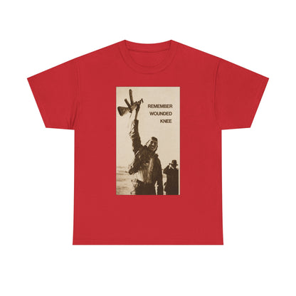 T-Shirt — 'Remember Wounded Knee' Historical Protest Tee with Arrow Emblem