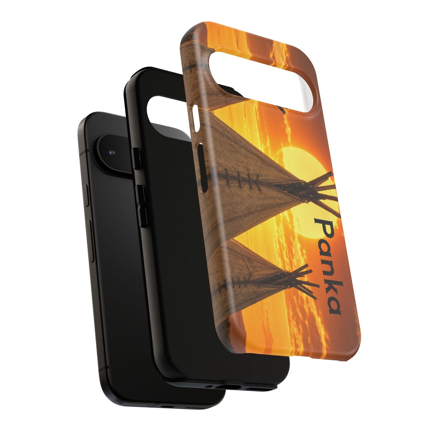 Ponca Sunset Tipi Phone Case — Personalized Native Teepee Landscape