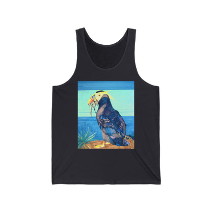 Puffin Beach Tank Top — Colorful Coastal Bird Illustration Tank