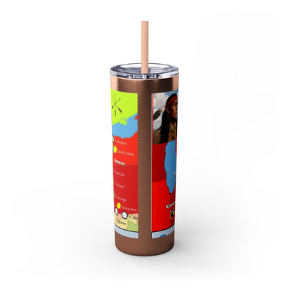 Pontiac Native Nations Map Skinny Tumbler — 20oz Travel Cup with Straw