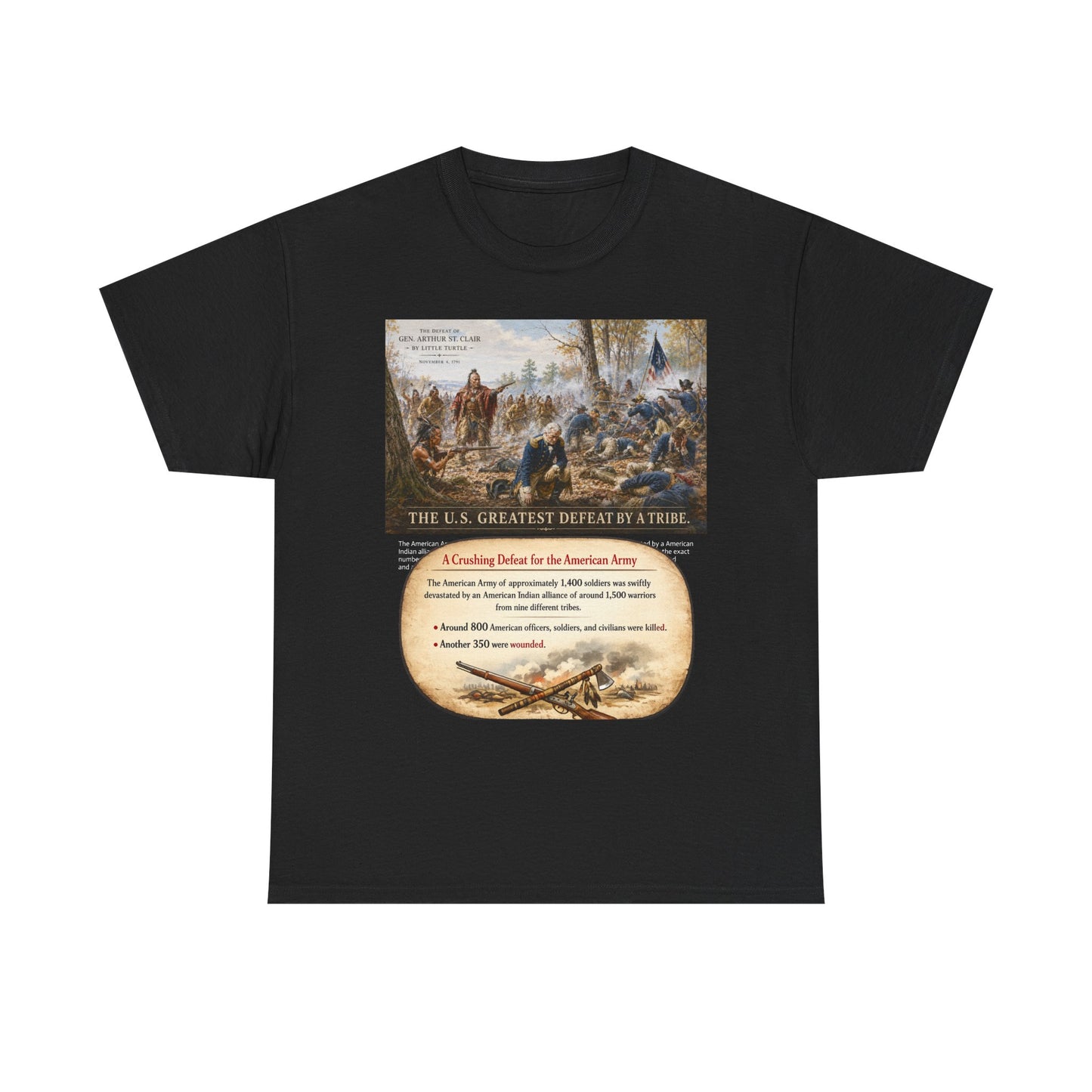 Chief Little Turtle Historical Battle Tee — "The U.S. Greatest Defeat by a Tribe" Cotton T-Shirt