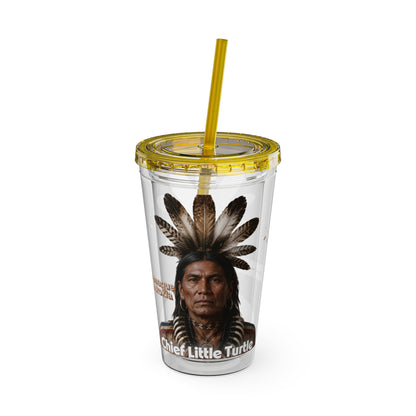 Miami Chief Little Turtle Sunsplash 16oz Tumbler with Straw