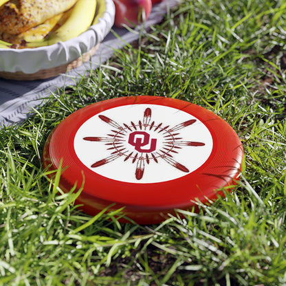 Native OU Logo Frisbee — Red Wham-O Disc for Oklahoma Sooners Fans