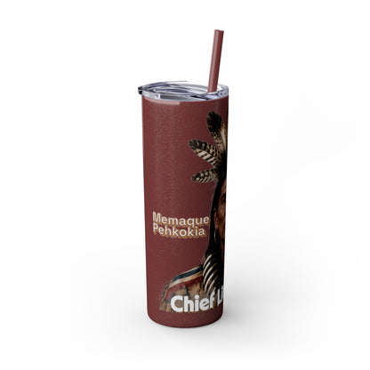 Miami 20oz Skinny Tumbler with Straw — Native Chief Portrait Travel Cup