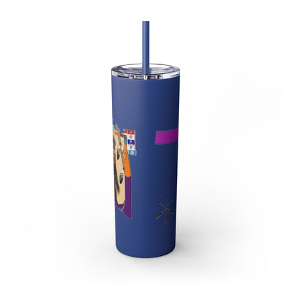 Apache 20oz Skinny Tumbler with Straw — Colorful Retro Design "Naishade"