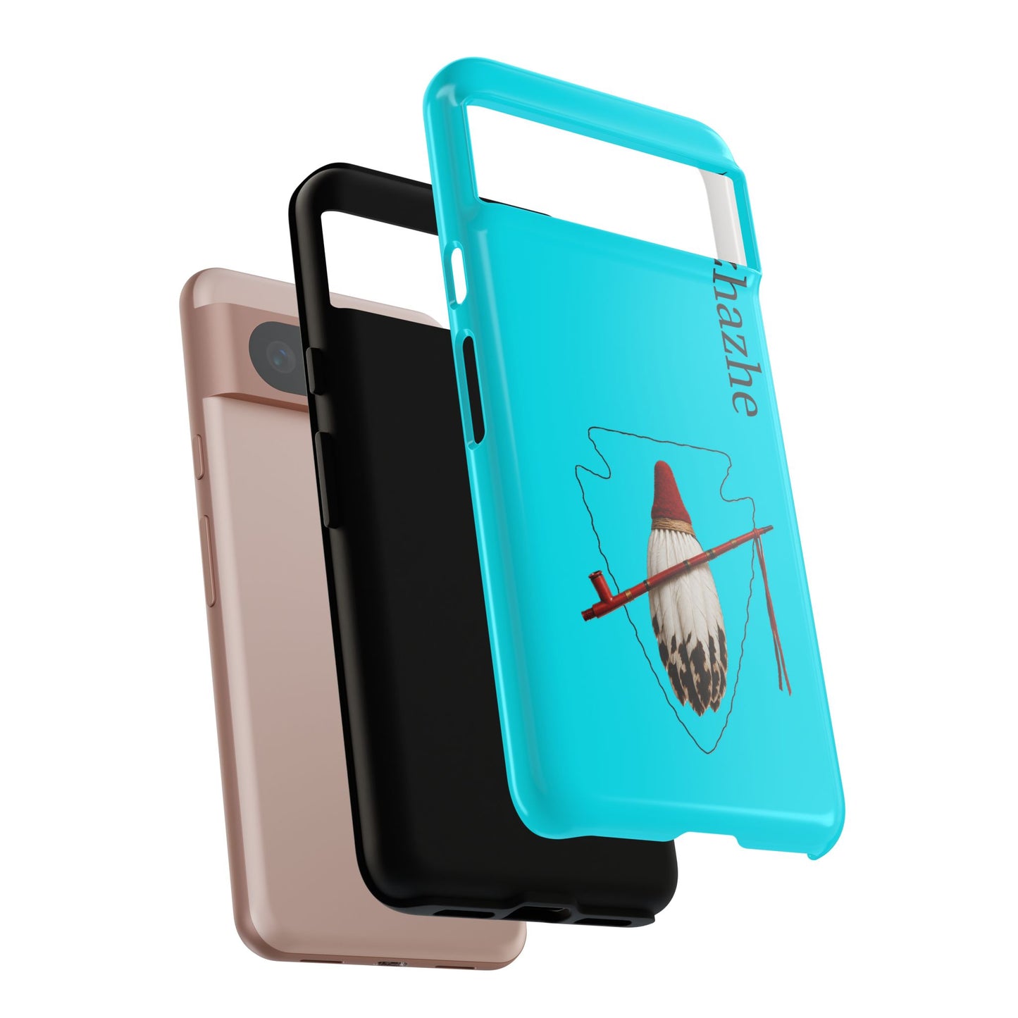 Osage Phone Case — Wazhahze Tribal Shield Design (Native Feather & Tomahawk)