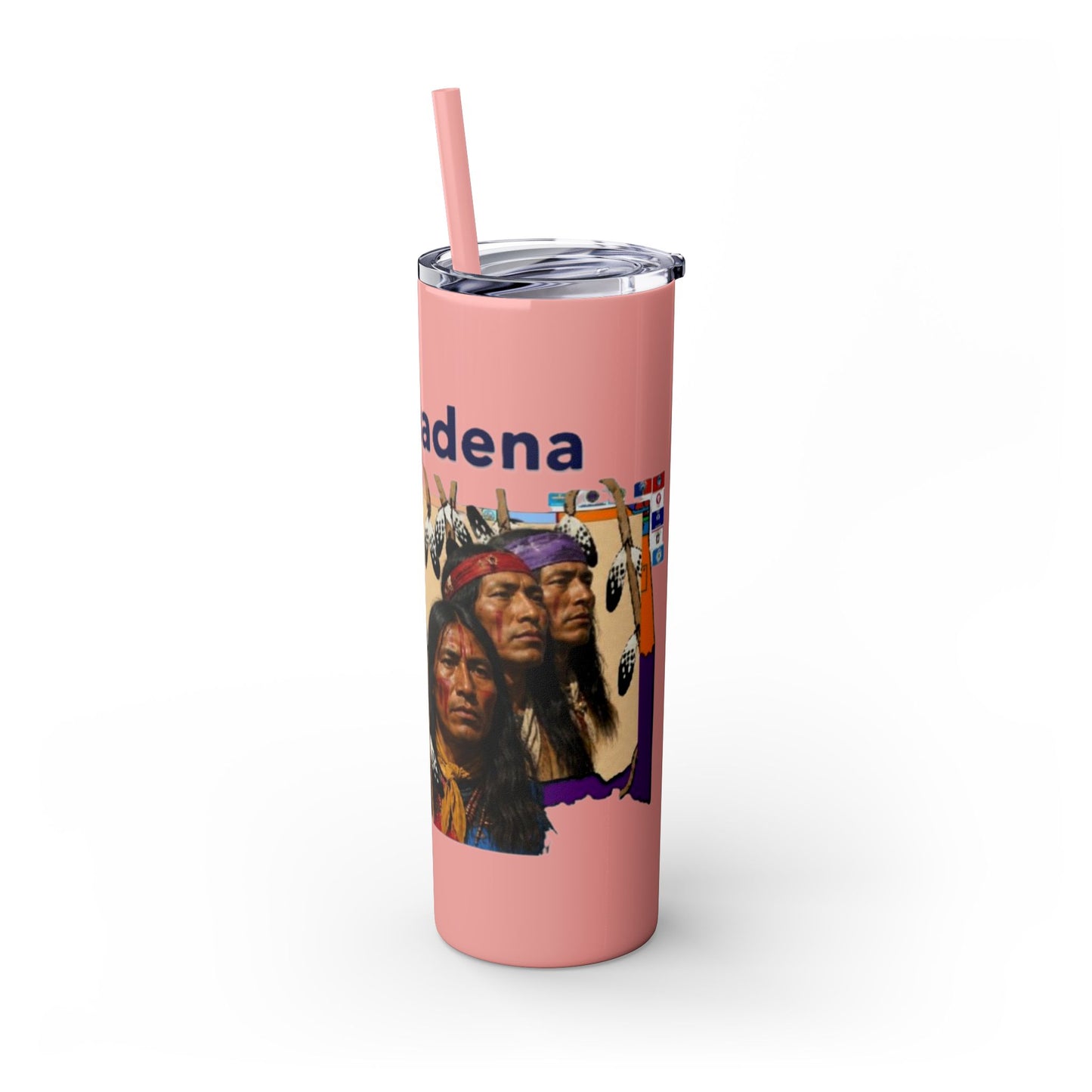 Apache 20oz Skinny Tumbler with Straw — Colorful Retro Design "Naishade"