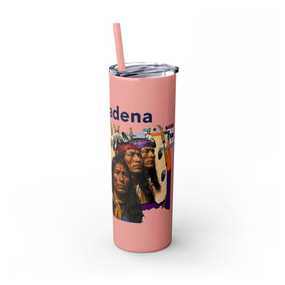 Apache 20oz Skinny Tumbler with Straw — Colorful Retro Design "Naishade"