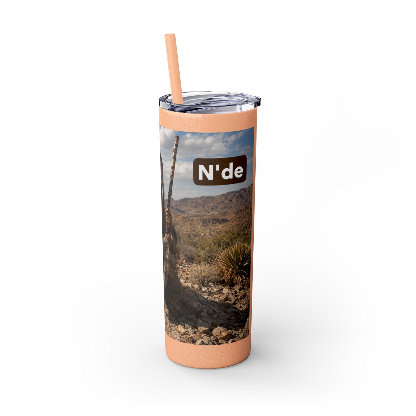 Ft. Sill Apache 20oz Skinny Tumbler with Desert Native Warrior Photo Wrap