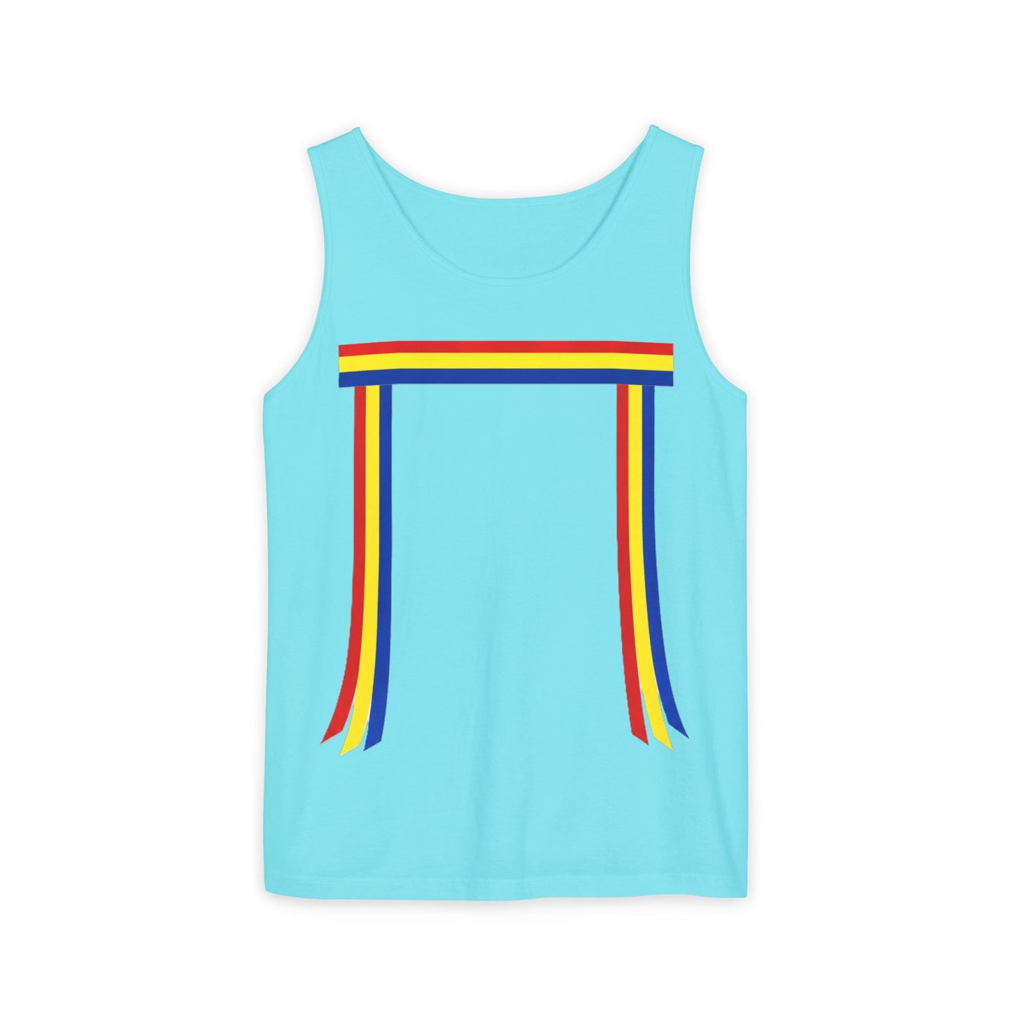 Blue Ribbon Shirt inpired Tank Top — Minimal Rainbow Ribbon Graphic