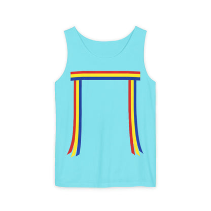 Blue Ribbon Shirt inpired Tank Top — Minimal Rainbow Ribbon Graphic