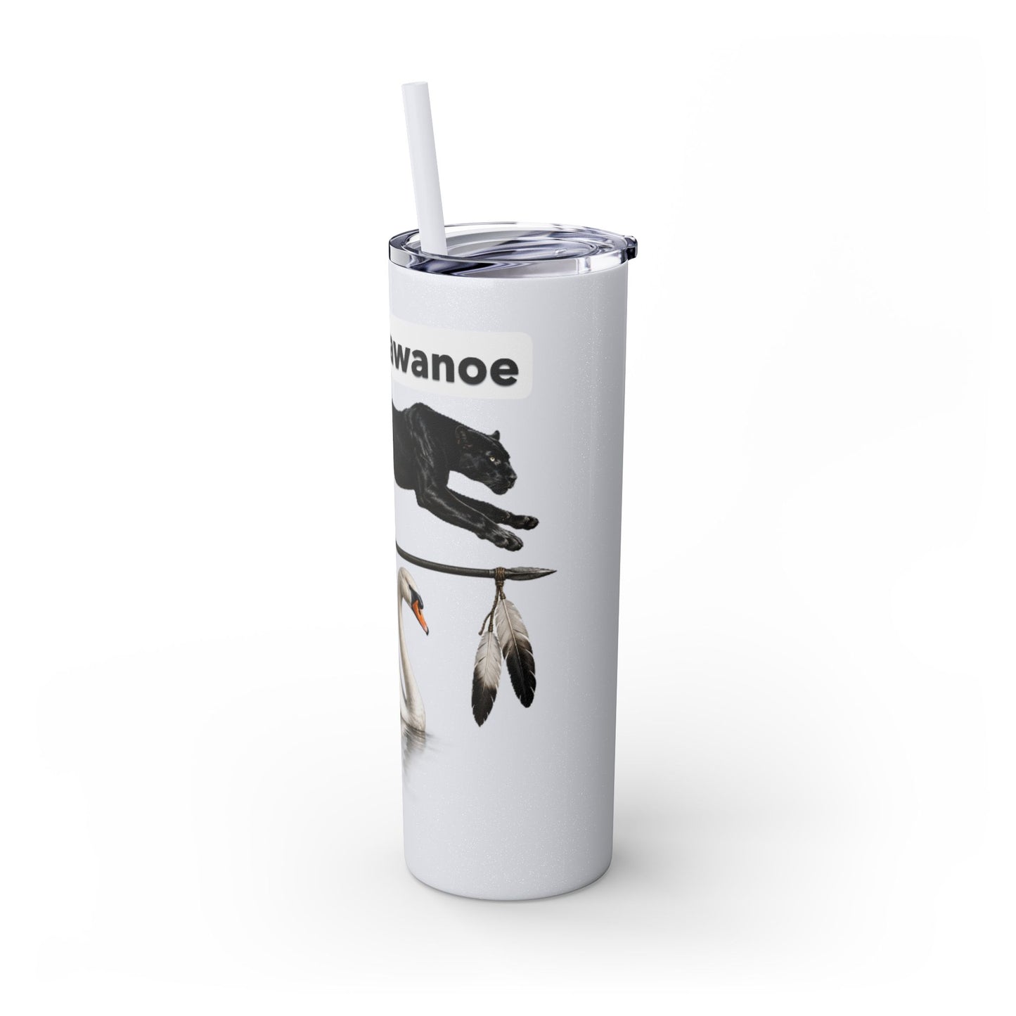Shawnee East Skinny 20oz Tumbler with Straw — East Shawano River Swan & Otter Design