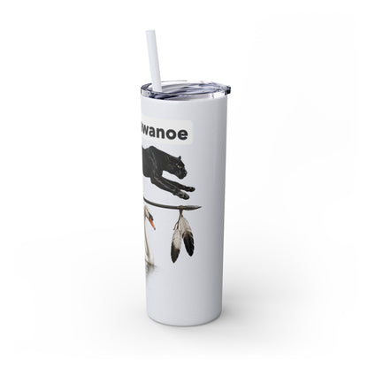 Shawnee East Skinny 20oz Tumbler with Straw — East Shawano River Swan & Otter Design