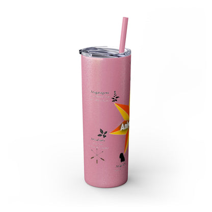 Cherokee 20oz Skinny Tumbler - Aniyunwiya Star Design with Straw
