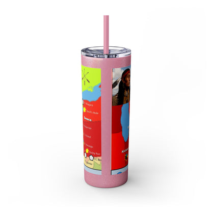 Pontiac Native Nations Map Skinny Tumbler — 20oz Travel Cup with Straw