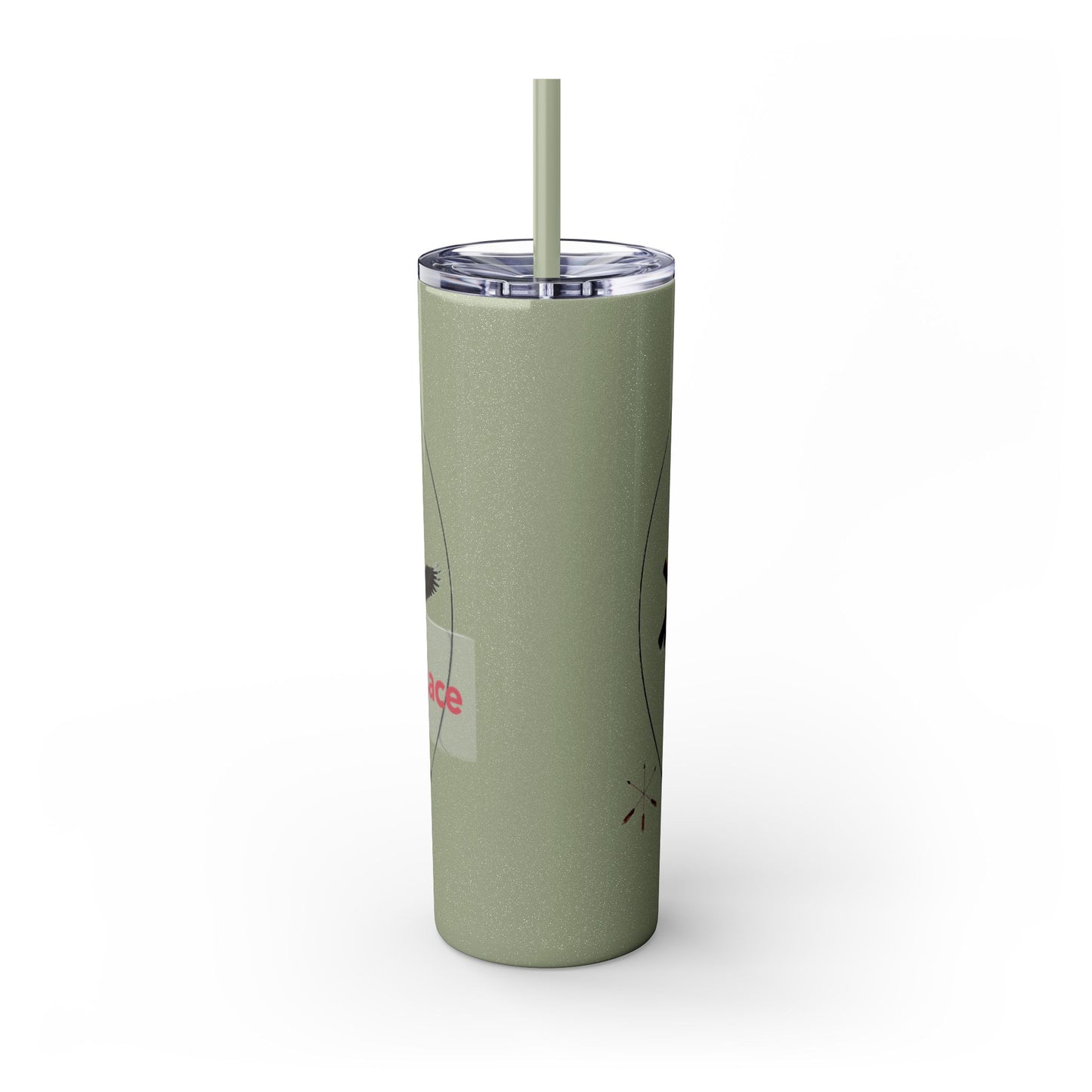 Kialegee 20oz Skinny Tumbler — Faith & Outdoor Lacrosse Design with Cross, Sticks, Campfire