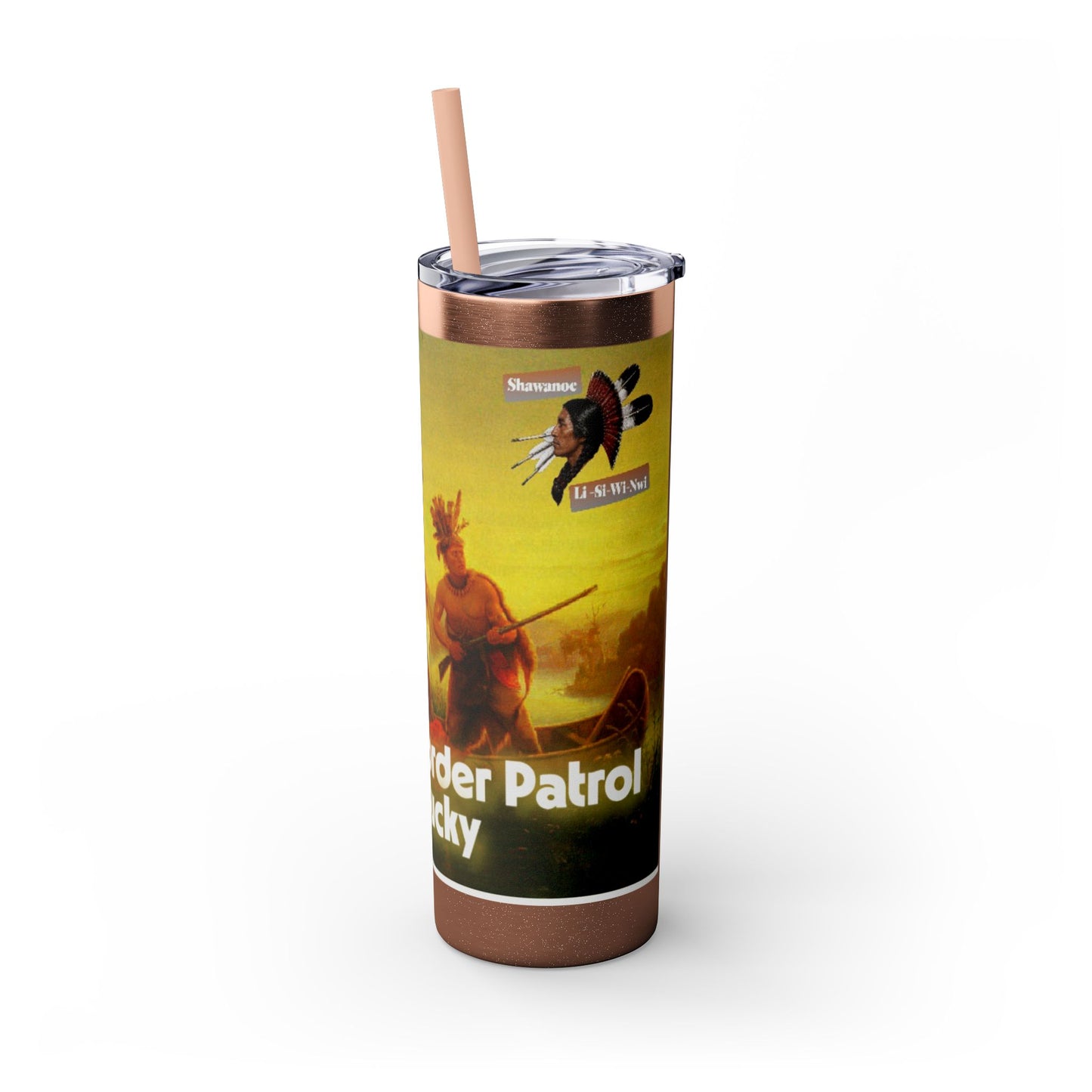 Shawnee Absentee Skinny Tumbler with Straw, 20oz