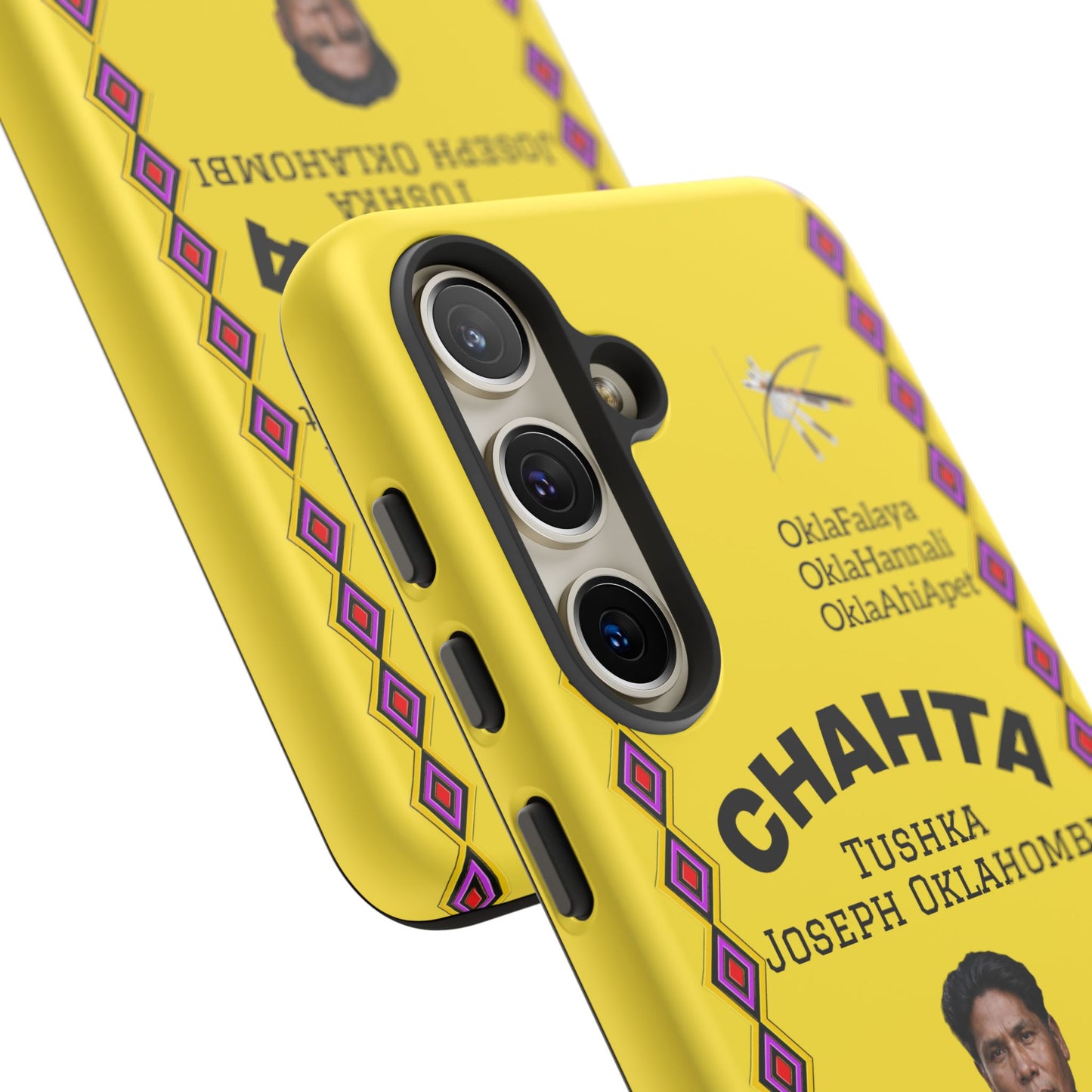 Chahta Tushka Joseph Oklahombi Yellow Phone Case — Native American Tribute Protective Cover