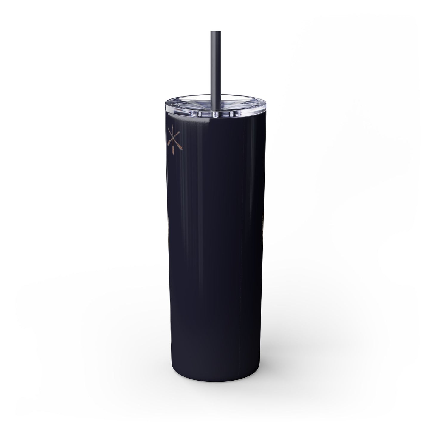 Delaware East Personalized 20oz Skinny Tumbler with Straw — Custom Name Tribal Crest Design