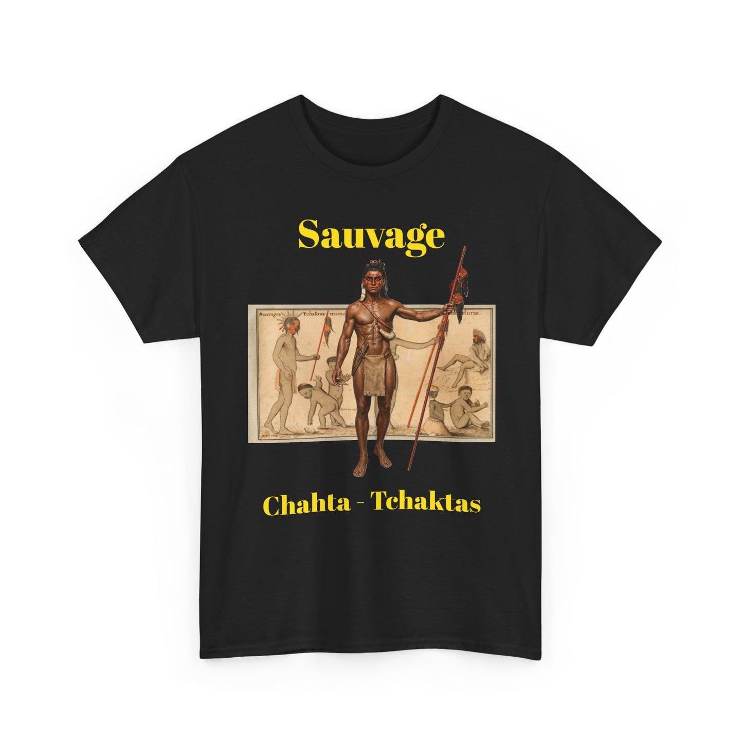 Savage Chahta Tchaklas Graphic Tee – Native American Heritage Art T-Shirt