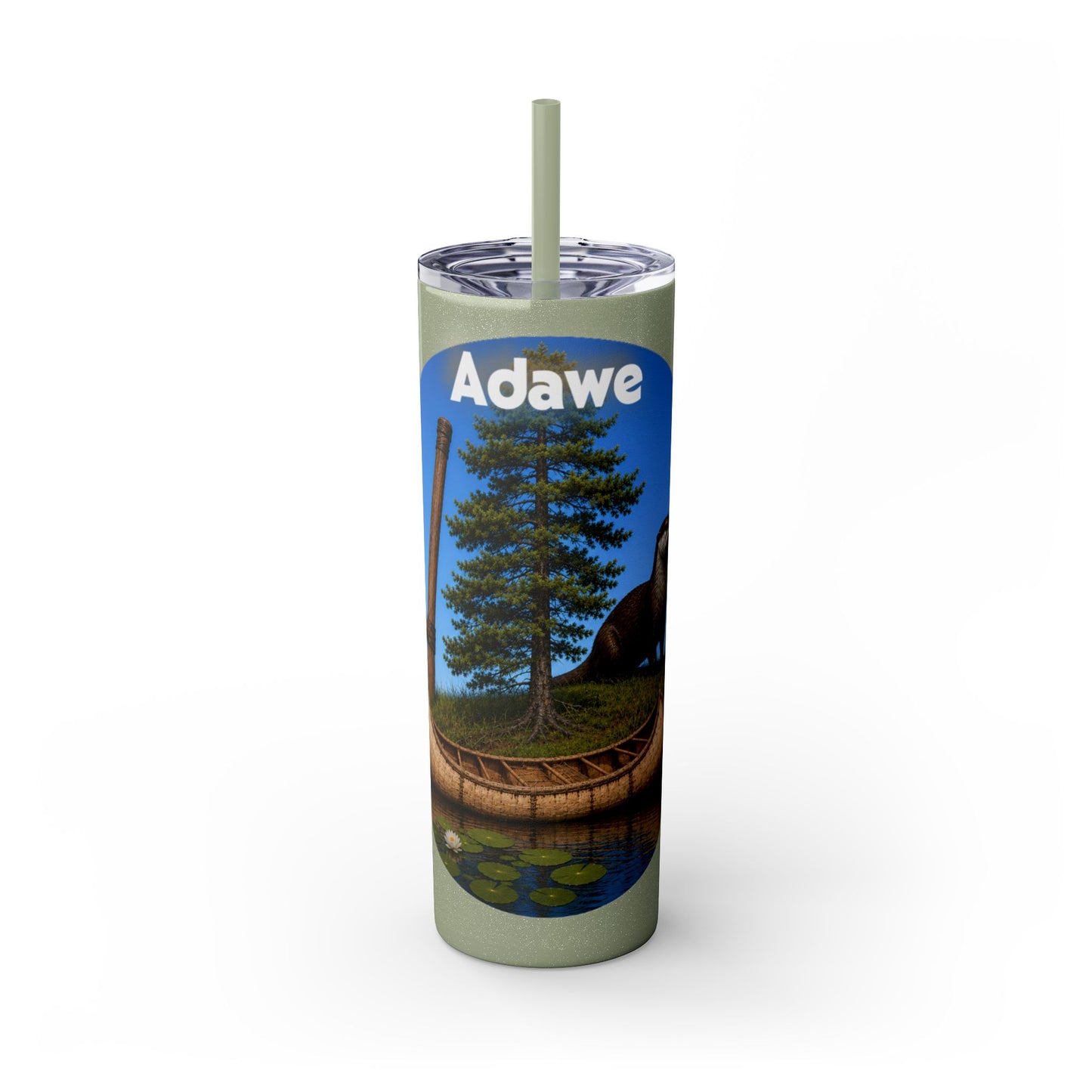 Ottawa Adawe Canoe Skinny Tumbler — 20oz Insulated Travel Cup with Straw