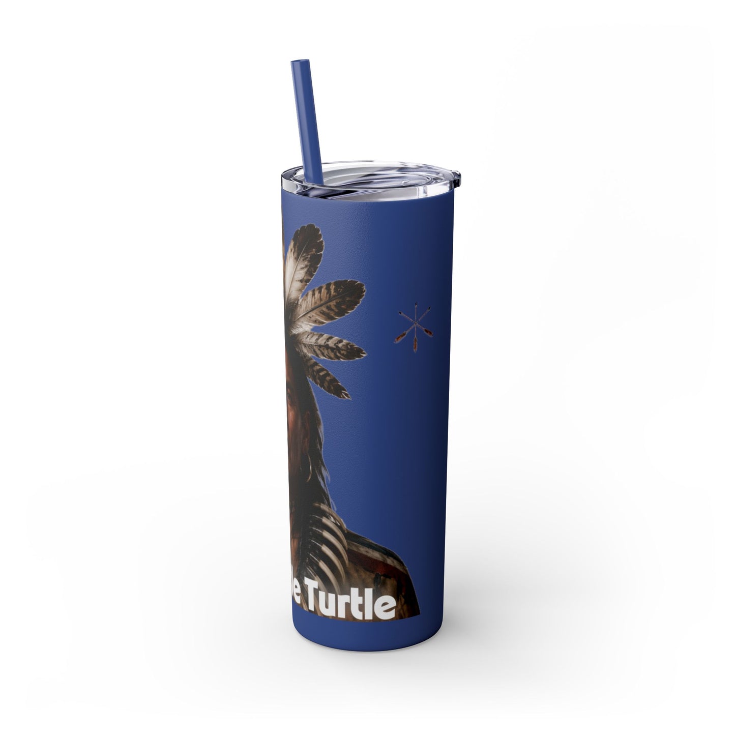 Miami 20oz Skinny Tumbler with Straw — Native Chief Portrait Travel Cup