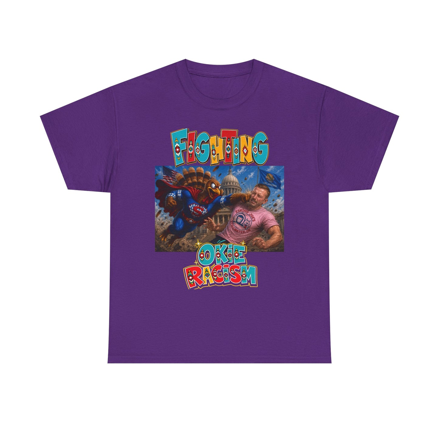 Turkey Fighting Racism Graphic Tee — Bold Retro Photo Design