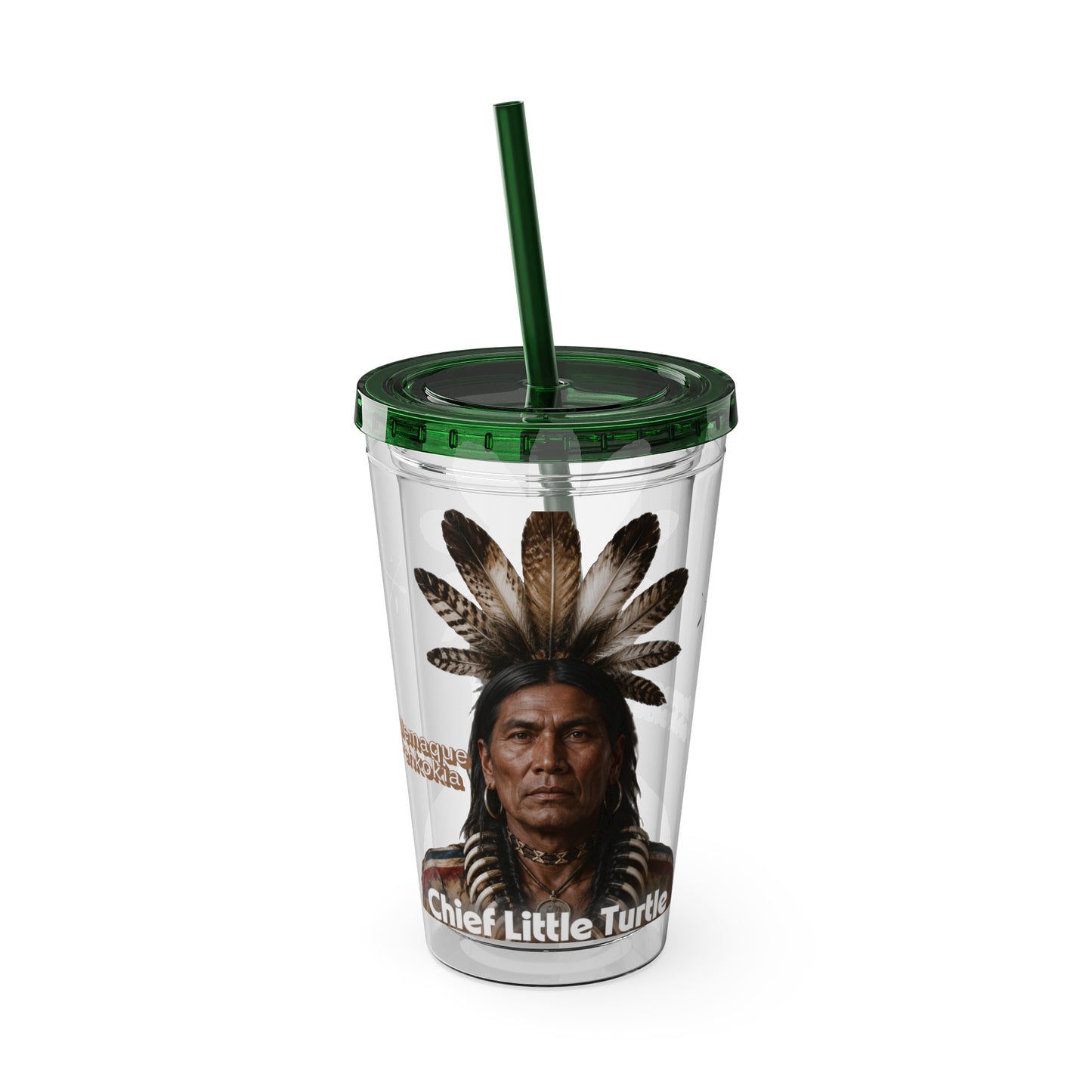 Miami Chief Little Turtle Sunsplash 16oz Tumbler with Straw