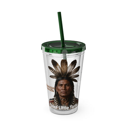 Miami Chief Little Turtle Sunsplash 16oz Tumbler with Straw
