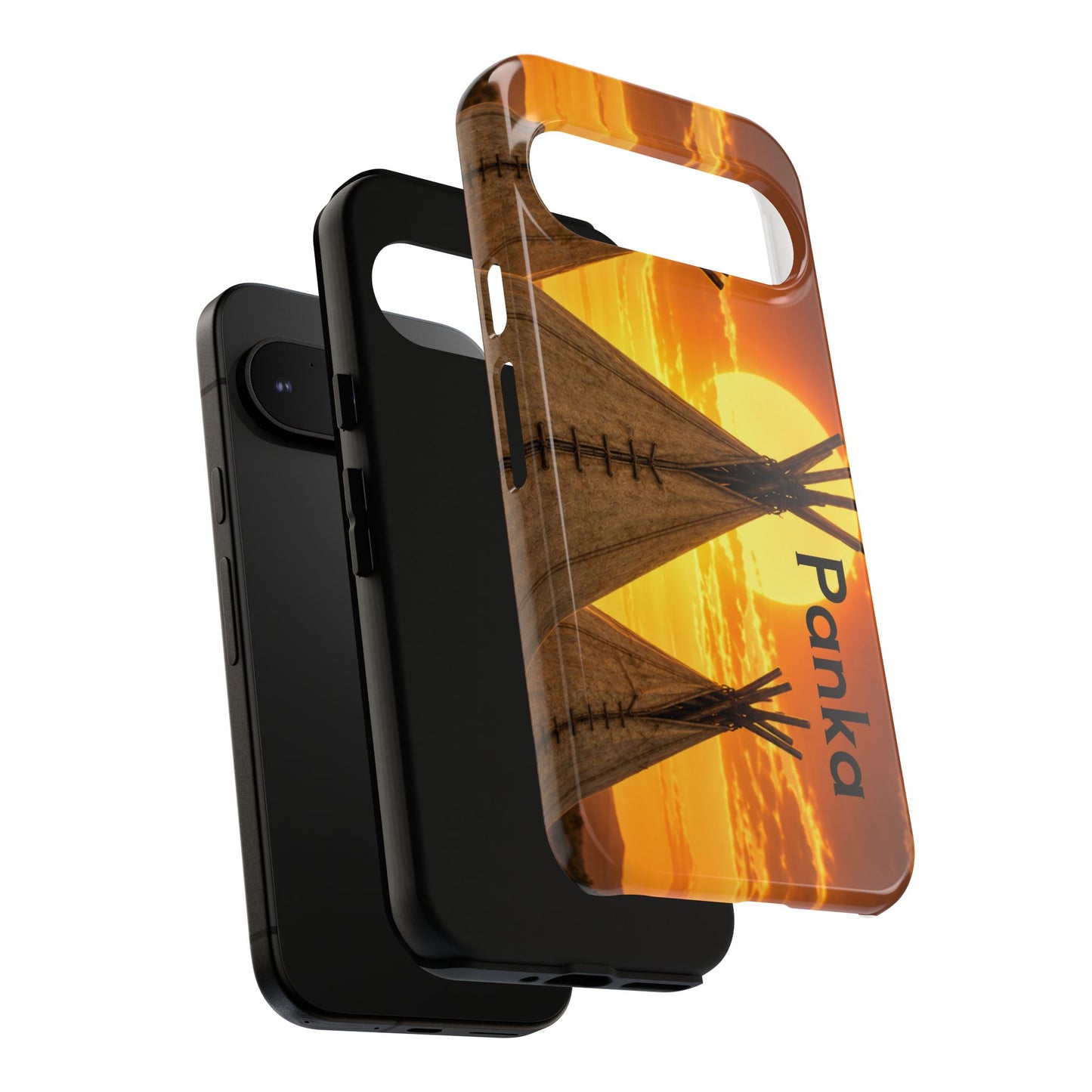 Ponca Sunset Tipi Phone Case — Personalized Native Teepee Landscape