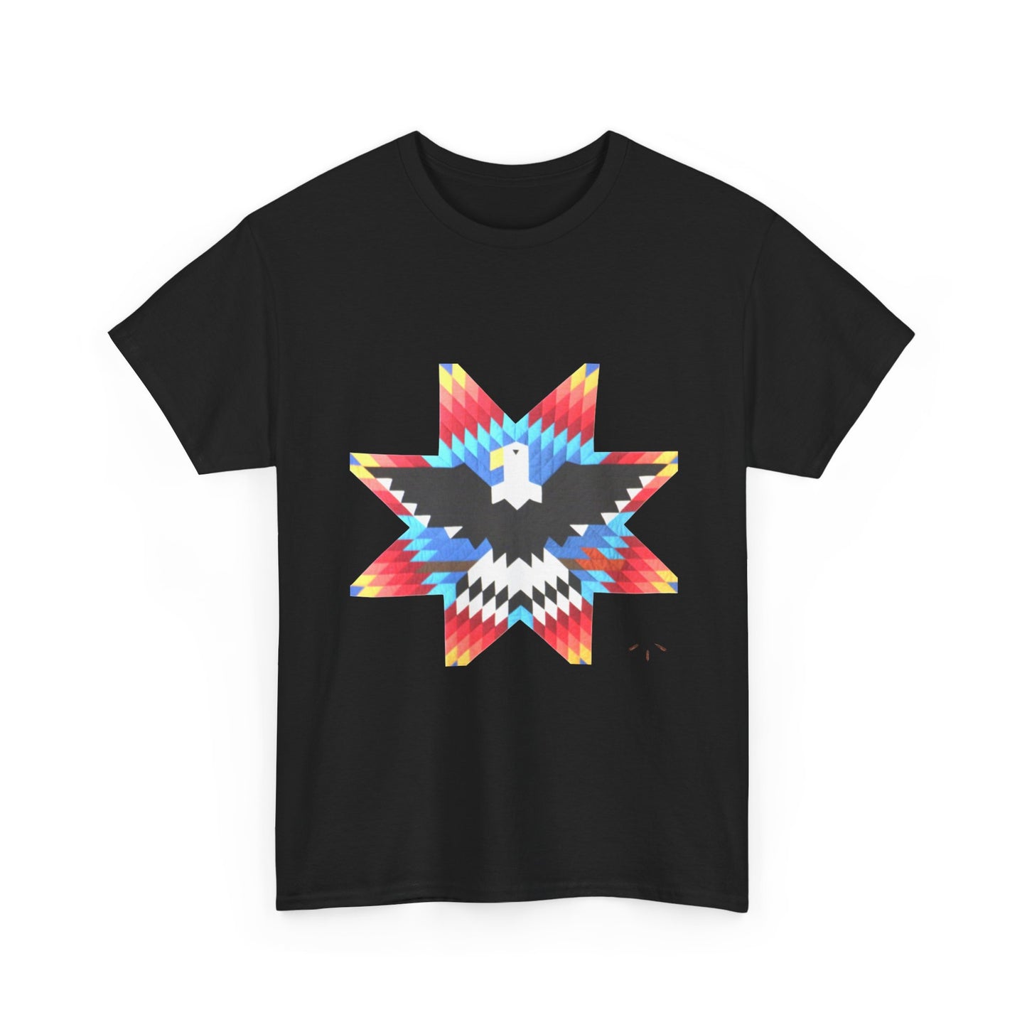 T-Shirt — Colorful Native Star Eagle Graphic Tee (Front Eagle Star, Back Crossed Arrows)