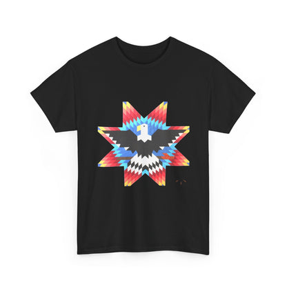T-Shirt — Colorful Native Star Eagle Graphic Tee (Front Eagle Star, Back Crossed Arrows)
