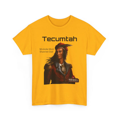 Tecumtah Native American Portrait T‑Shirt — Mvskoke Mom/Shawnee Dad Heritage Tee