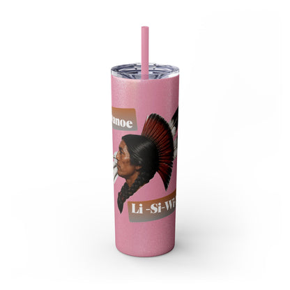 Shawnee Absentee Skinny Tumbler with Straw, 20oz