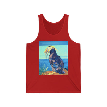 Puffin Beach Tank Top — Colorful Coastal Bird Illustration Tank