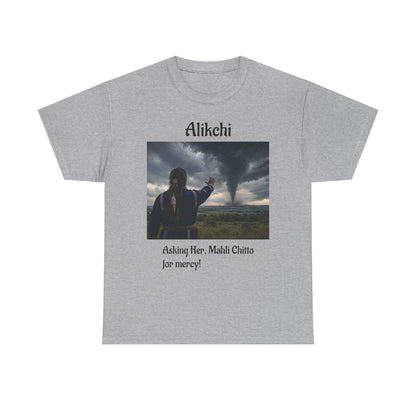 Alikchi Tornado Graphic Tee with "Asking Her: Mahli Chitto, for mercy!"