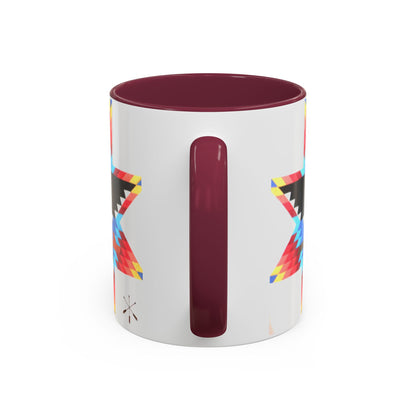 Onci  Eagle Star Ceramic Mug — Colorful Geometric Native-Inspired Coffee Cup (11oz, 15oz)