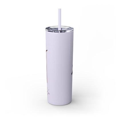 Osage Skinny Tumbler — Native Feather & Pipe Design 20oz Straw Cup