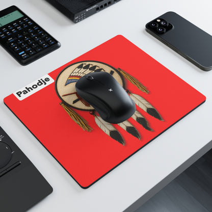 Iowa Mouse Pad — Native Feather Design on Red