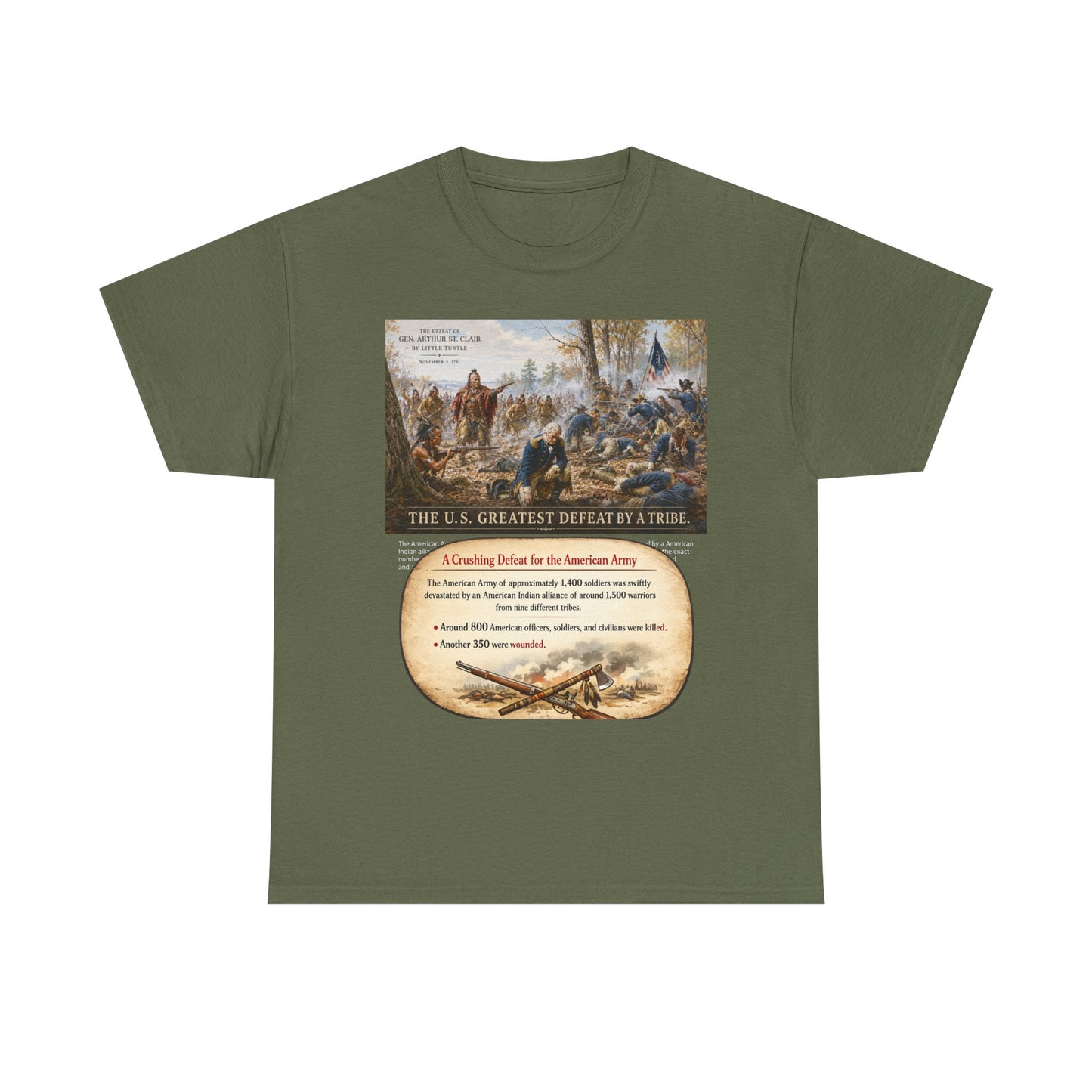 Chief Little Turtle Historical Battle Tee — "The U.S. Greatest Defeat by a Tribe" Cotton T-Shirt