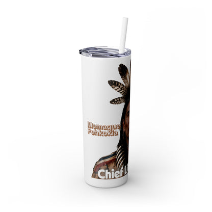 Miami 20oz Skinny Tumbler with Straw — Native Chief Portrait Travel Cup