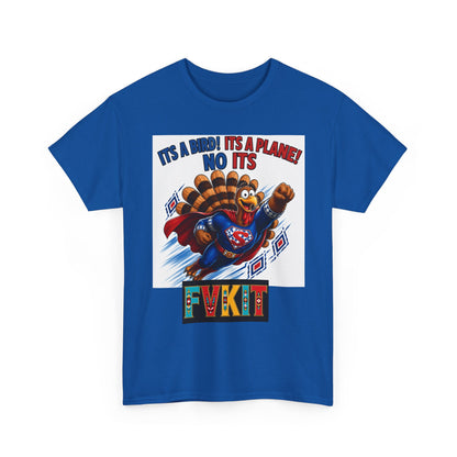 Turkey Superhero "It's a Bird! It's a Plane! No It's" with Arrow Back Print