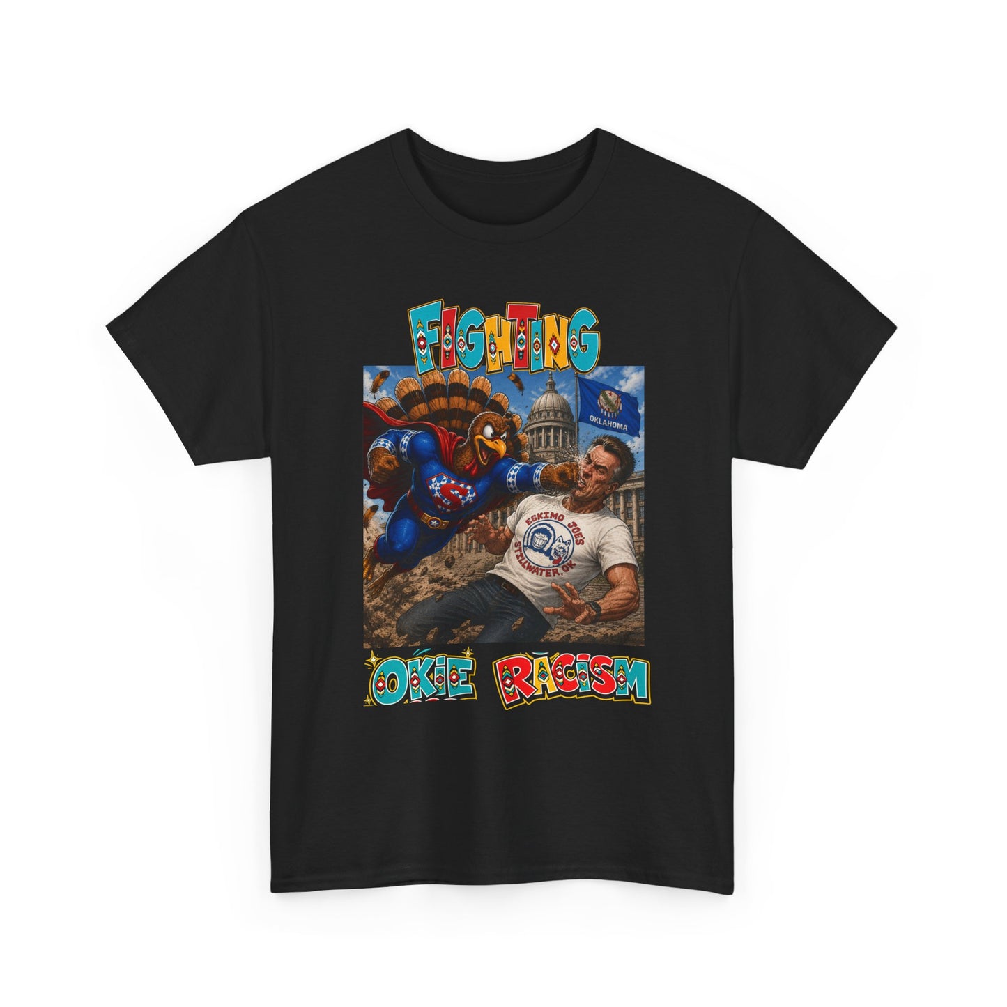 Turkey T-Shirt — Retro Comic 'Stop Racism' Graphic Tee