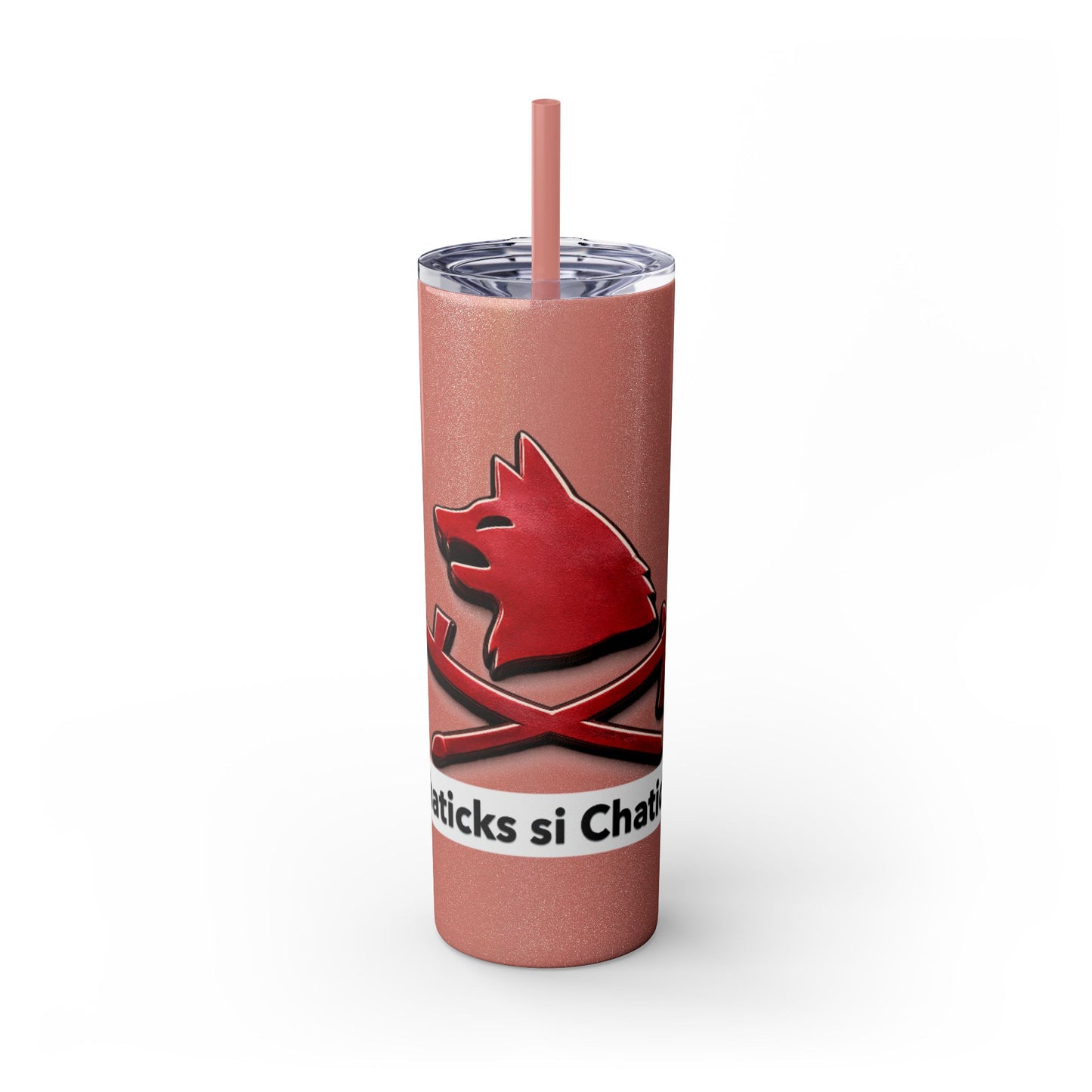 Pawnee Skinny Tumbler — Red Wolf Logo 20oz Insulated Tumbler with Straw
