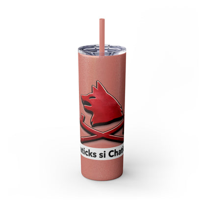 Pawnee Skinny Tumbler — Red Wolf Logo 20oz Insulated Tumbler with Straw