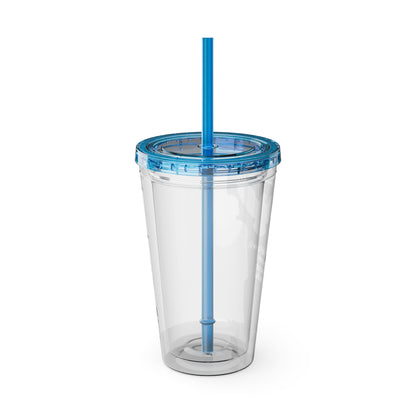 Blackhawk 16oz Tumbler with Straw — Illustrated Map & Raven Design