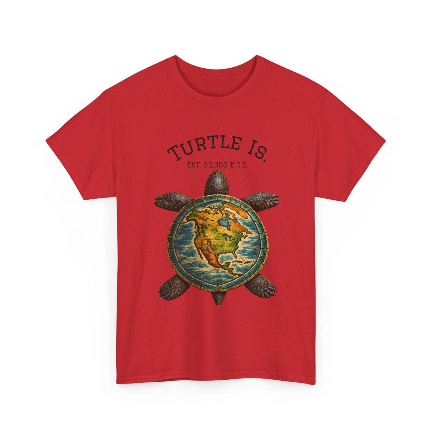 Turtle Globe Graphic Tee — "Turtle Is" Vintage Earth Turtle T-Shirt